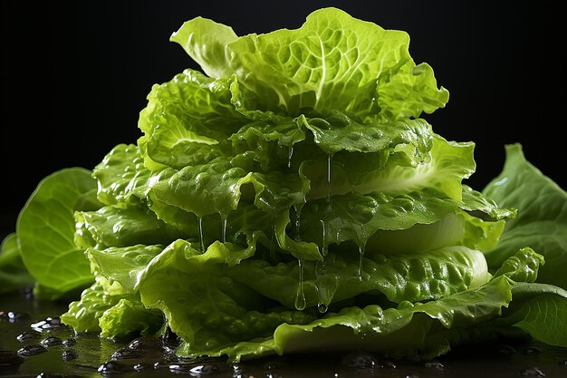 Fresh and crisp green lettuce salad stylized