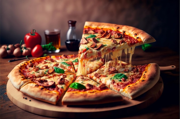 Fresh and Crispy Pizza in a Stone Oven