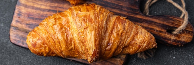 fresh croissant pastries meal food snack on the table copy space food background rustic top view