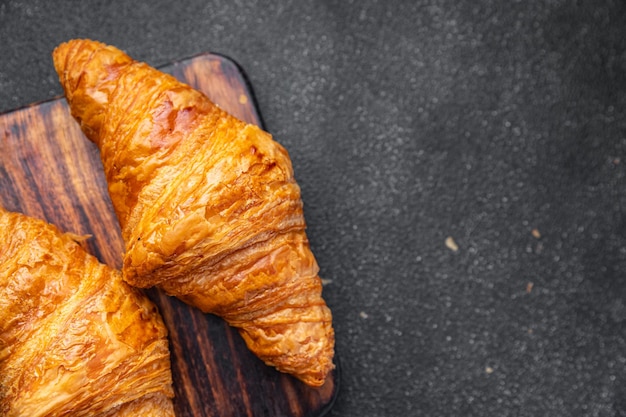 fresh croissant pastries meal food snack on the table copy space food background rustic top view