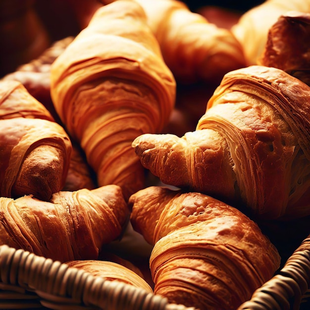 fresh croissant on a table