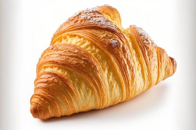 Fresh croissant that looks delicious isolated on a white background