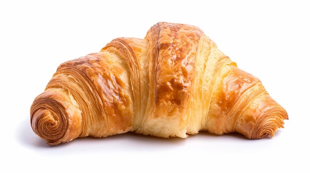 fresh croissant on white background Generative Ai