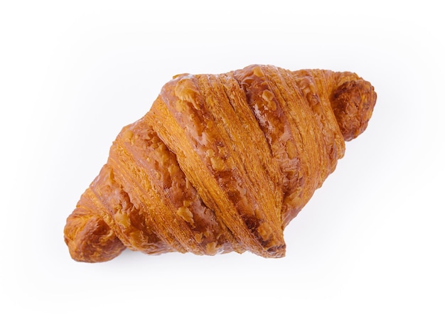 Fresh croissant on white background