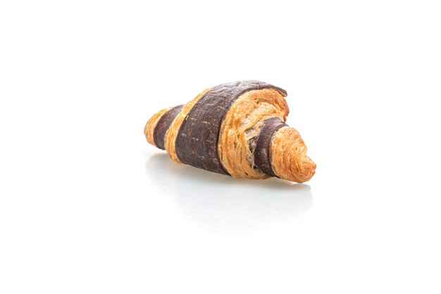 Foto croissant fresco con cioccolato