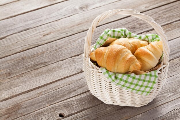 Fresh croissants basket