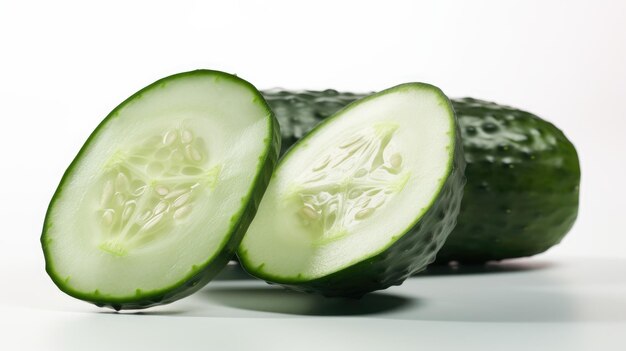 fresh cucumber isolated white background