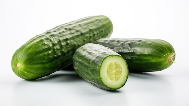 fresh cucumber isolated white background