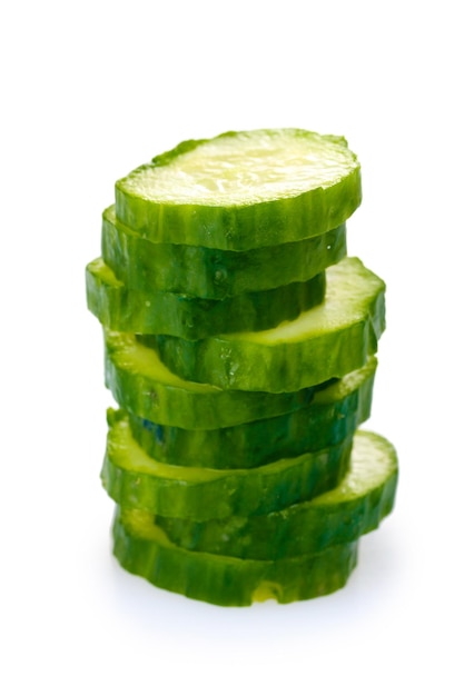 Fresh cucumber isolated on white