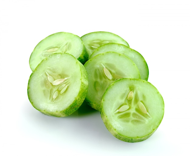 Fresh cucumber slice isolated