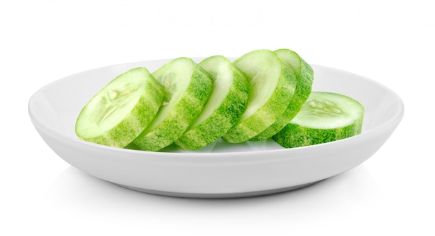 Fresh cucumber slice in plate