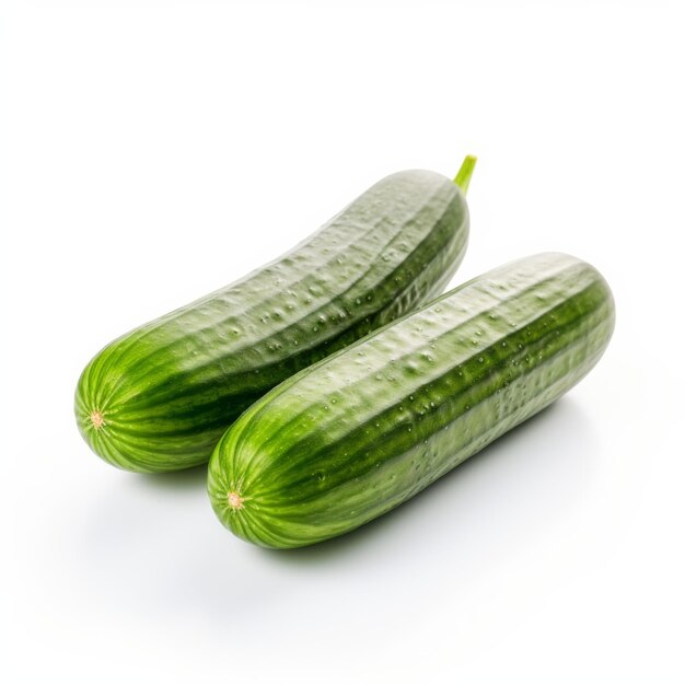 Fresh cucumber on a white background Generative AI