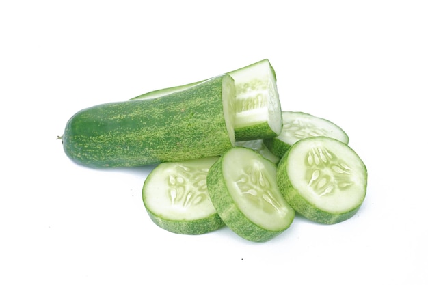 Fresh Cucumber on White Background