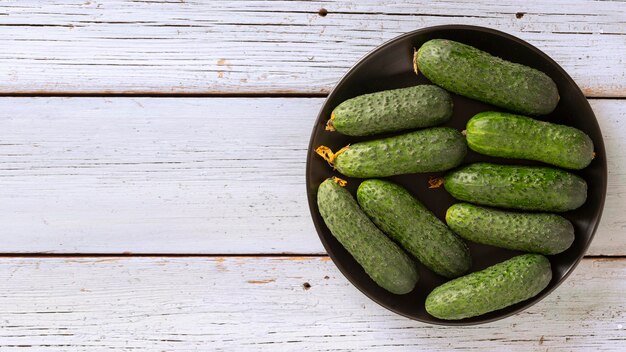 Fresh cucumbers from the garden