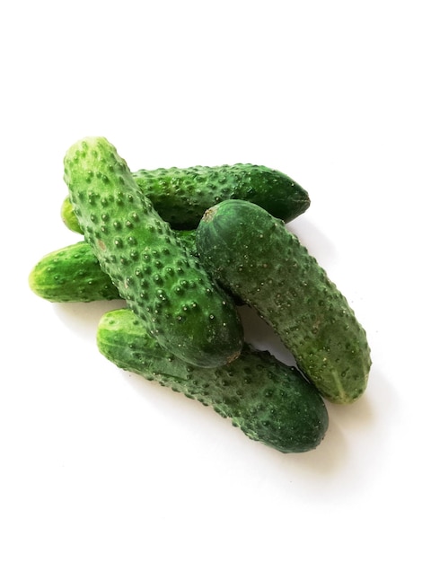 fresh cucumbers isolated on white background