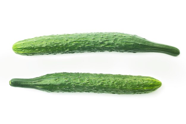 Fresh cucumbers isolated on white