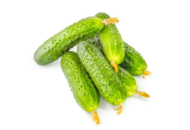 Fresh cucumbers isolated on white