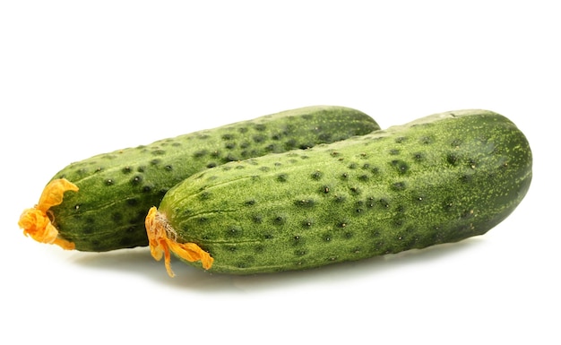 Fresh cucumbers isolated on white