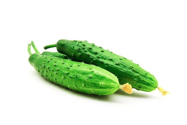 Fresh cucumbers isolated on white