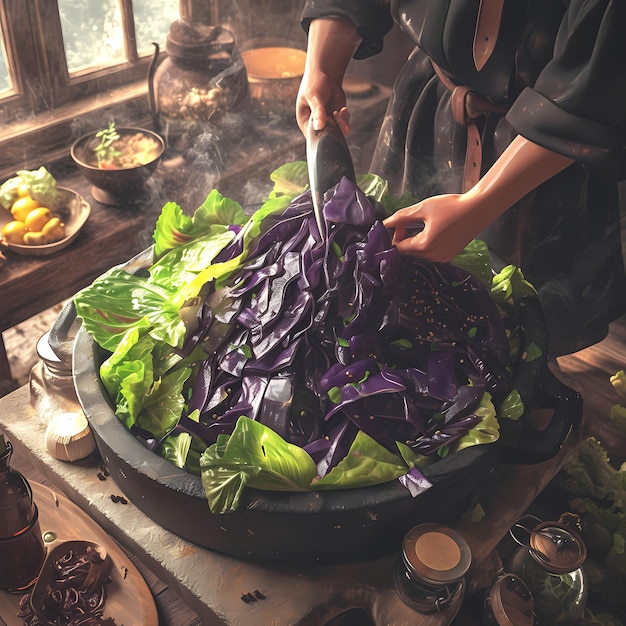 신선 한 요리 경험 러드 준비