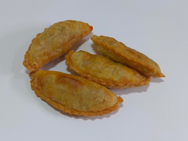 Fresh curry puff on isolated background