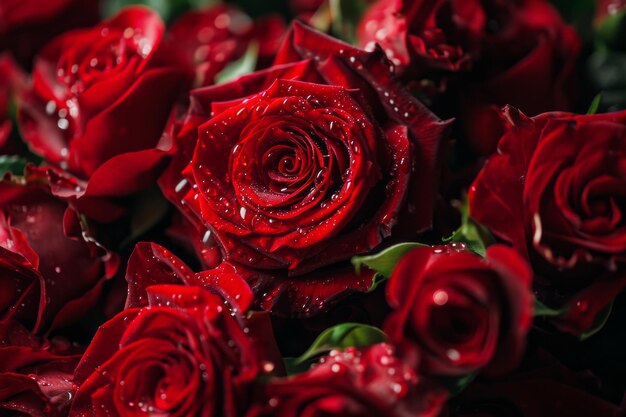 fresh dark red roses close up texture background