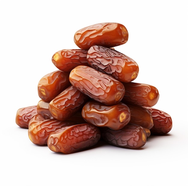 fresh dates stock on white