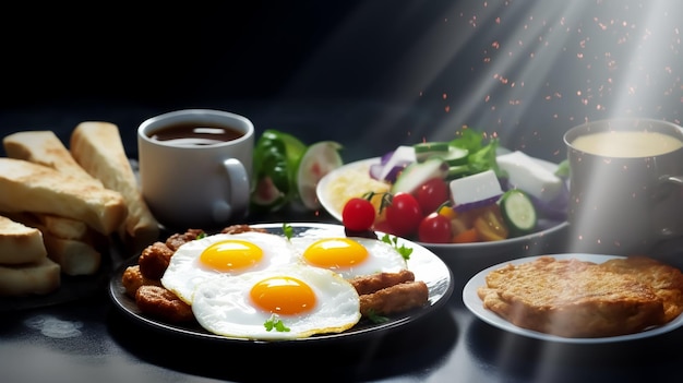 Photo fresh delicious arabian breakfast