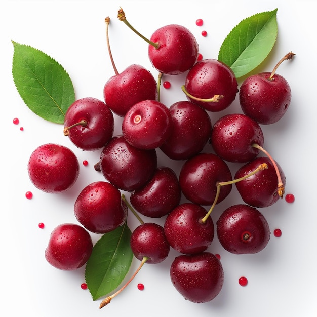 Fresh delicious cherry on white background