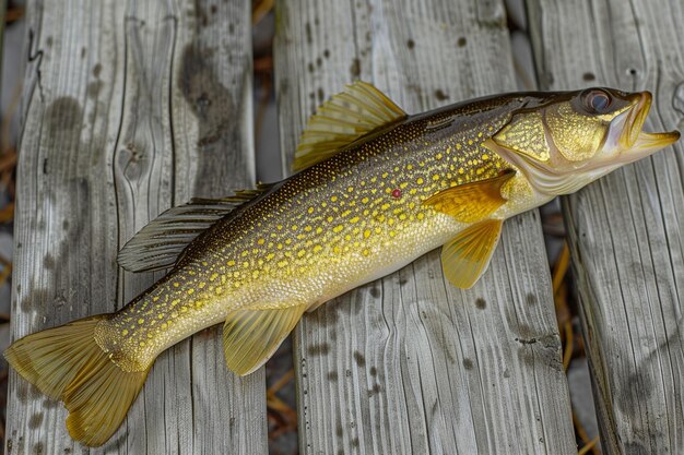 Foto pesce fresco e delizioso su un tavolo di legno