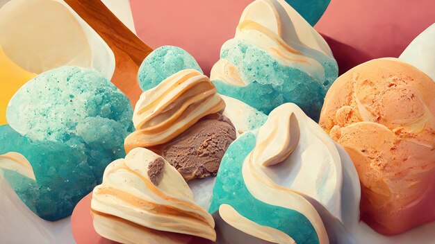 新鮮な美味しいアイスクリーム クローズアップ ショット バックグラウンド