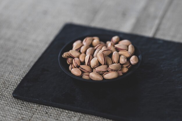 Fresh and delicious pistachios on the table