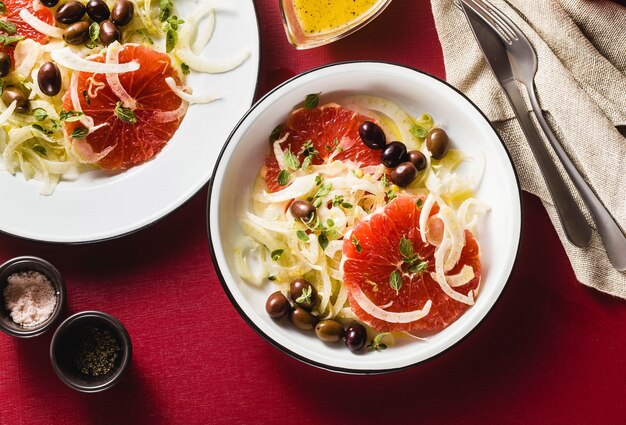 Fresh delicious salad of fennel and grapefruit