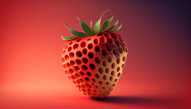 Fresh and delicious strawberry fruit with holes generative AI