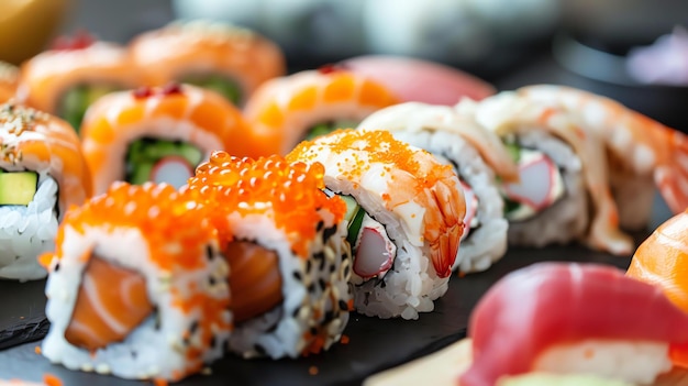 Fresh and delicious sushi ready to be enjoyed The perfect meal for a special occasion