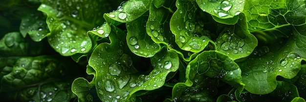 Photo fresh dew drops on vibrant green spinach leaves