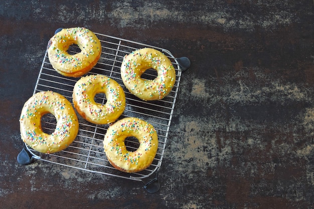 Fresh donuts with cream