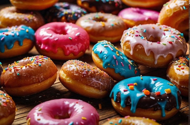 Fresh Donuts on Wood