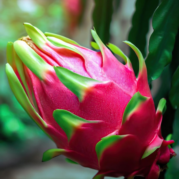 Fresh dragon fruit in the garden