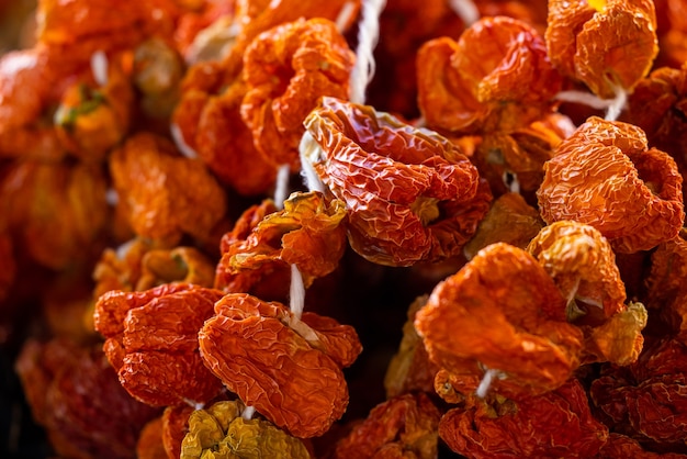 Fresh dried tomatoes in the market