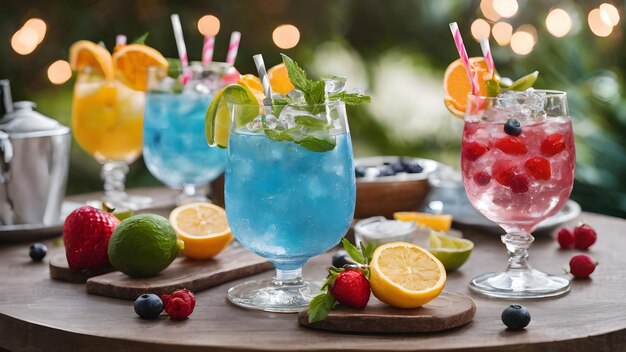 Photo fresh drinks background very cool