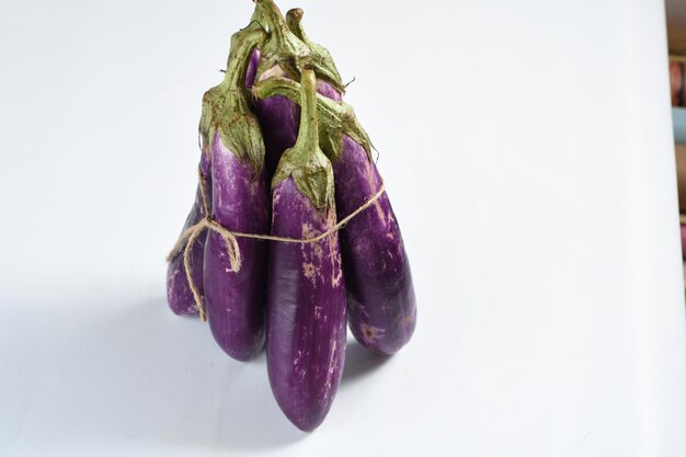 fresh egg plant on white background