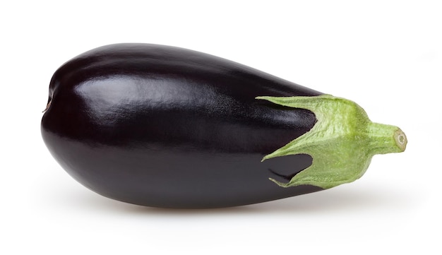 Fresh eggplant isolated on white background with clipping path