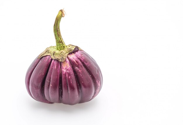 fresh eggplant on white