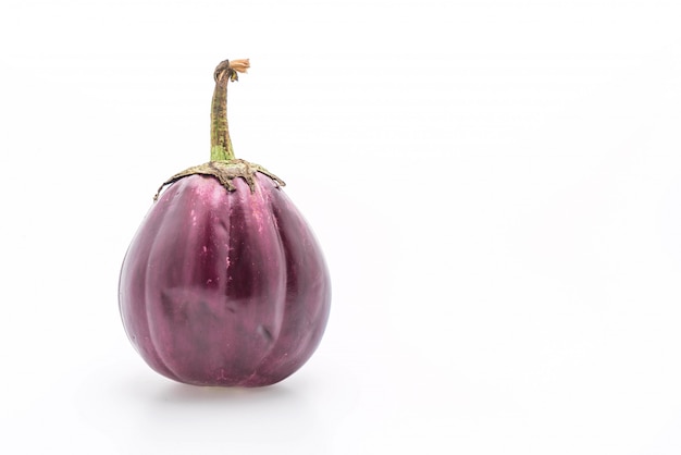 fresh eggplant on white