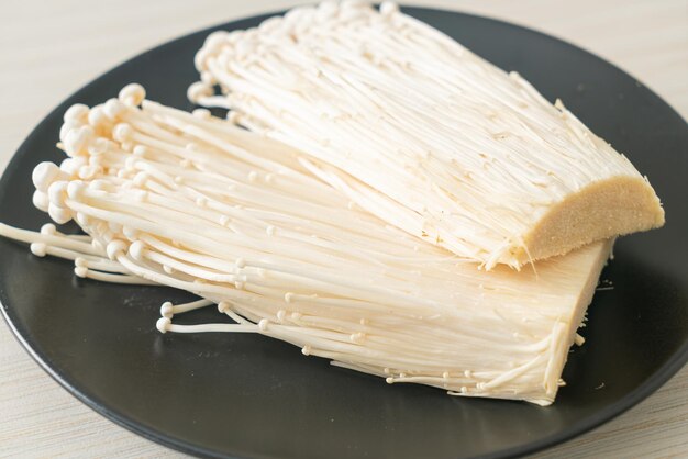 Fresh enoki mushroom or golden needle mushrooms