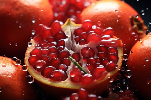 Fresh exotic fruits with water drops close up ai generated