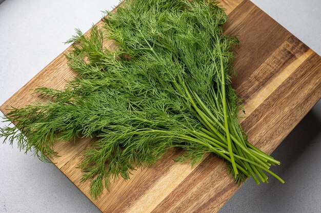 Fresh farm dill in the background Close up