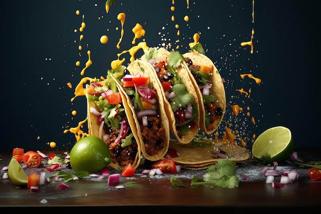 Photo fresh fast and vegan taco time in stunning shots