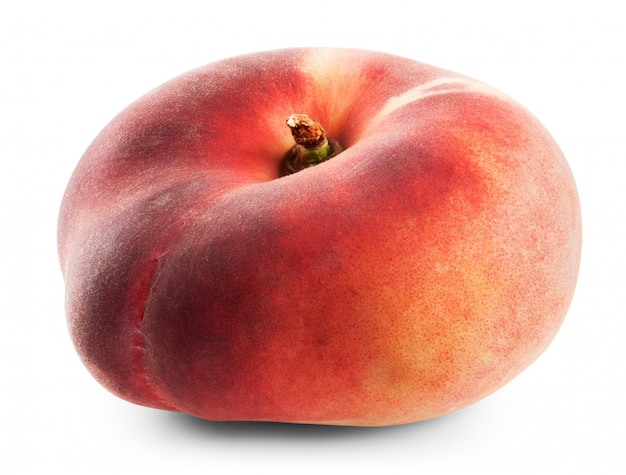 Fresh fig peach isolated on white